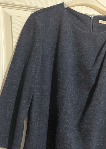 Lacivert Midi Kadın Triko Elbise - Görsel 2