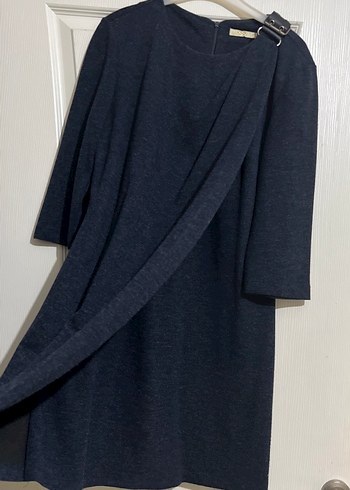 Lacivert Midi Kadın Triko Elbise - Görsel 4