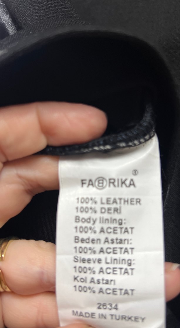 Siyah Deri Biker Mini Etek - Görsel 4