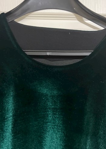 Uzun Kollu, Payetli Yeşil Kadın Abiye Elbise - Görsel 3