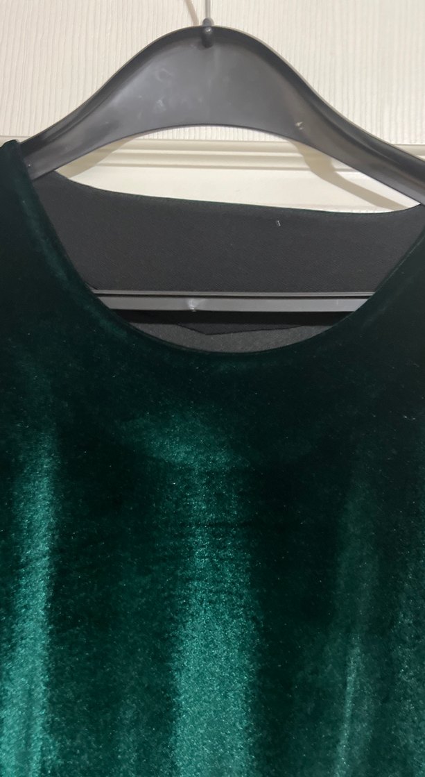 Uzun Kollu, Payetli Yeşil Kadın Abiye Elbise - Görsel 3