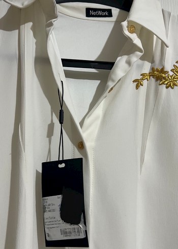 Uzun Kollu Beyaz  gömlek - Görsel 2