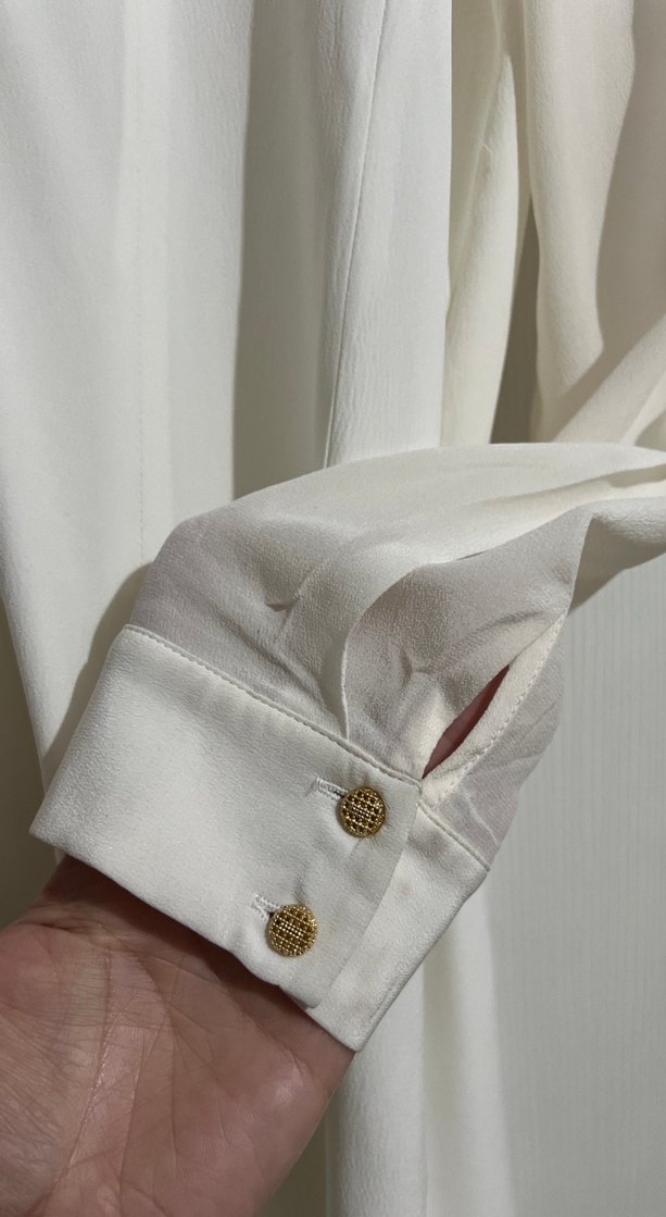 Uzun Kollu Beyaz  gömlek - Görsel 4