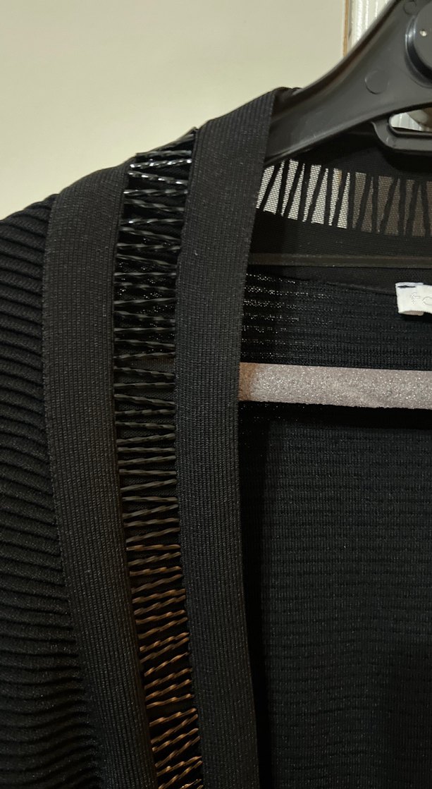 Siyah Örgü Kadın Hırkası - Görsel 2