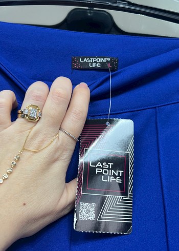 Parlak Mavi Pilili Kadın Kumaş Pantolon - Görsel 3