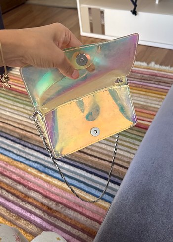 Zincir Detaylı Çok Renkli Tie-Dye Kadın Çanta - Görsel 4