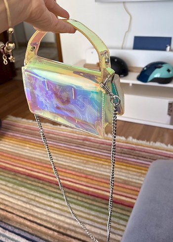 Zincir Detaylı Çok Renkli Tie-Dye Kadın Çanta - Görsel 2