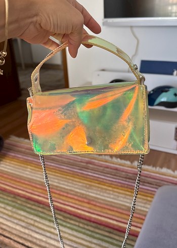 Zincir Detaylı Çok Renkli Tie-Dye Kadın Çanta - Görsel 3