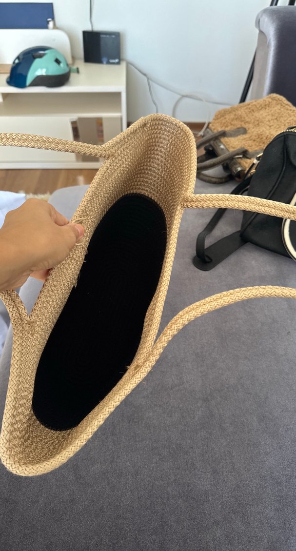 Bej Siyah Örgü Kadın Çanta - Görsel 3