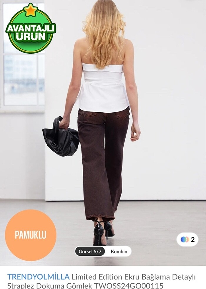 bluz straplez - Görsel 2