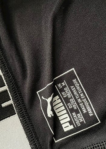 m Beden siyah Renk Puma Siyah Kısa Elastik Bel Erkek-Bayan Şort