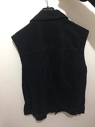m Beden Rock baskılı bershka kot yelek