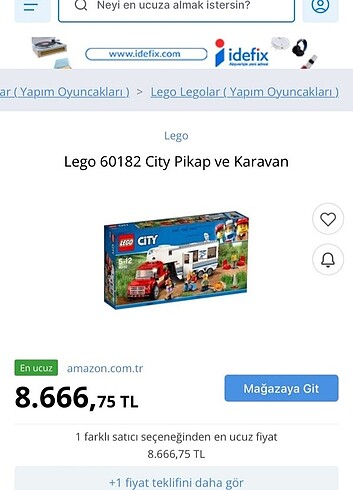 Beden Renk Lego City 60182 Pickup ve Karavan