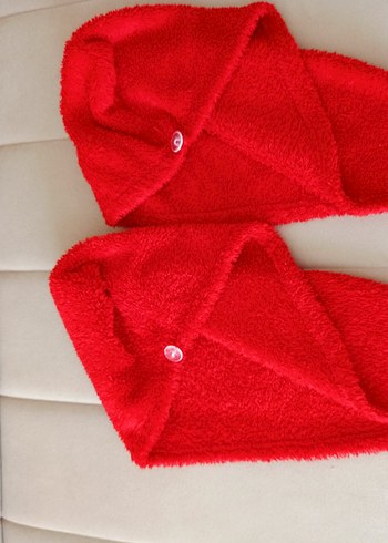 Kırmızı saç havlusu - Görsel 2