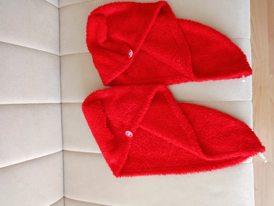 Kırmızı saç havlusu - Görsel 2