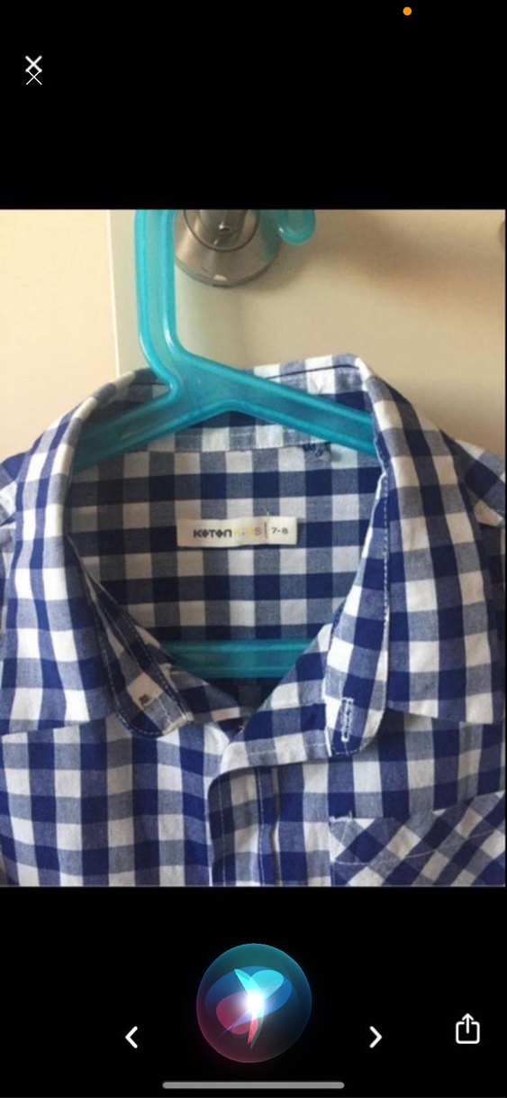 Koton Mavi Kareli Pamuklu Uzun Kollu Gömlek - Görsel 2