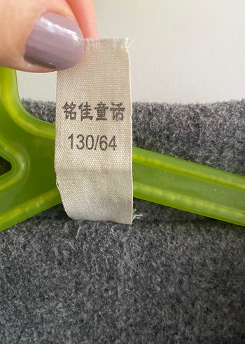 Gri Yün Düğmeli Kız Kabanı - Görsel 2