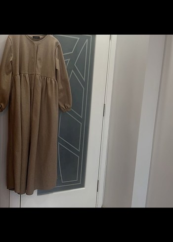 Bej Uzun  Yüksek Yaka kaşe kaban - Görsel 6