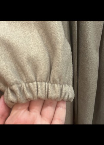 Bej Uzun  Yüksek Yaka kaşe kaban - Görsel 2