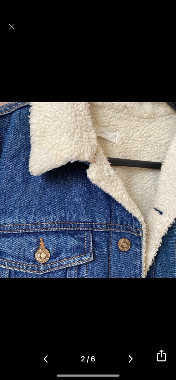 Mavi Kürklü Denim Ceket - Görsel 2