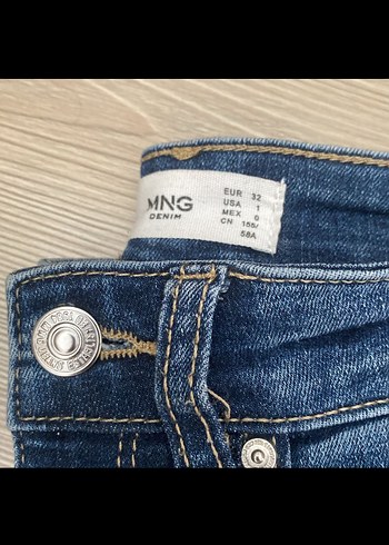 Düğmeli Lacivert Kadın Denim Pantolon - Görsel 2