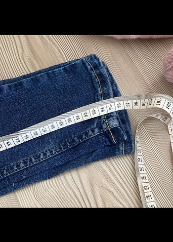 Düğmeli Lacivert Kadın Denim Pantolon - Görsel 5