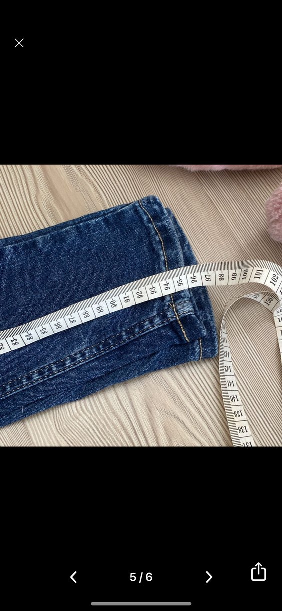 Düğmeli Lacivert Kadın Denim Pantolon - Görsel 5