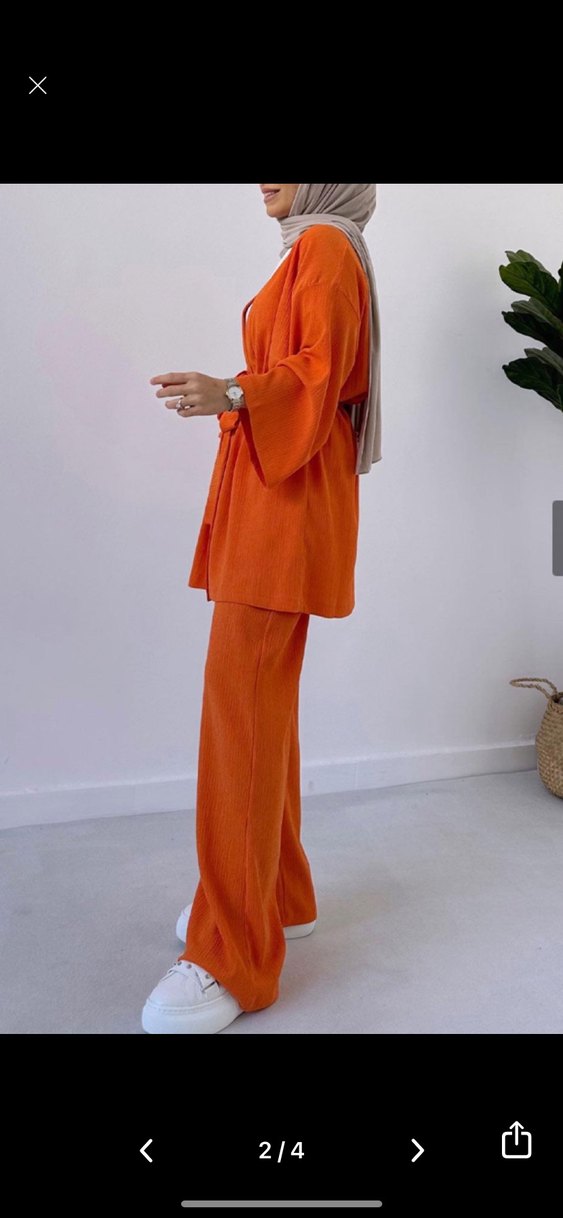 Turuncu Kemerli Kadın Takım - Görsel 2