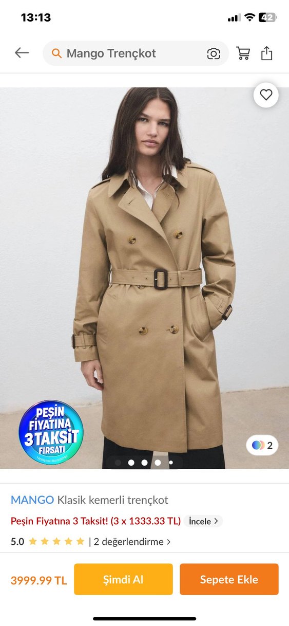 Mango Trençkot - Görsel 2