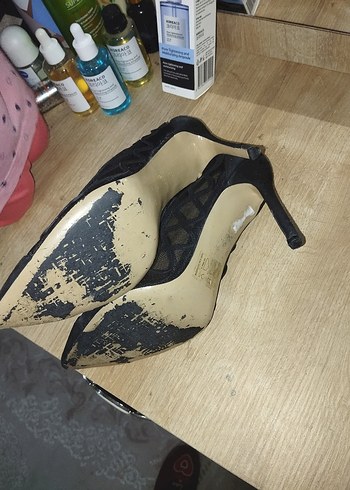 HOTİÇ Dantel Detaylı Siyah Kadın Topuklu Ayakkabı - Görsel 4