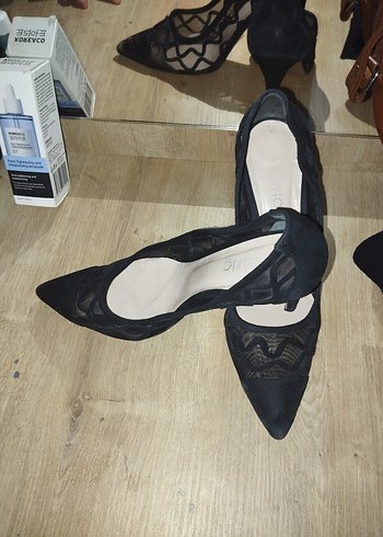 HOTİÇ Dantel Detaylı Siyah Kadın Topuklu Ayakkabı - Görsel 7