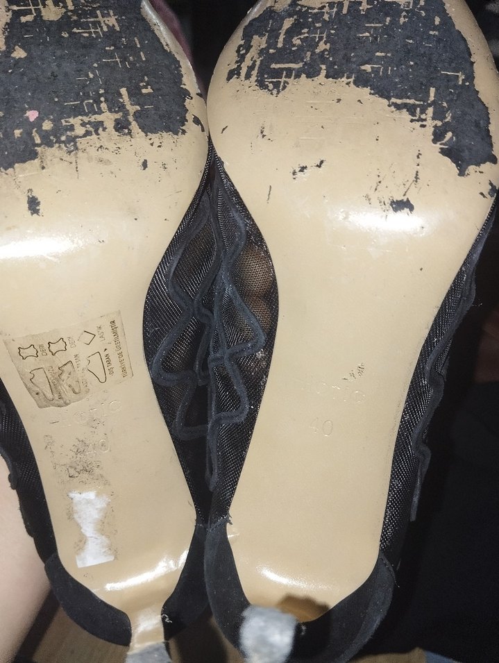 HOTİÇ Dantel Detaylı Siyah Kadın Topuklu Ayakkabı - Görsel 5