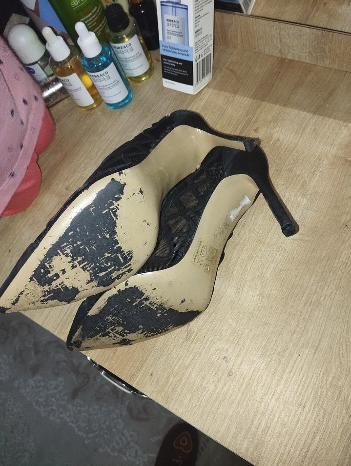 HOTİÇ Dantel Detaylı Siyah Kadın Topuklu Ayakkabı - Görsel 4