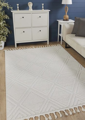 Krem Bohem Tarzı Desenli Halı - Görsel 2