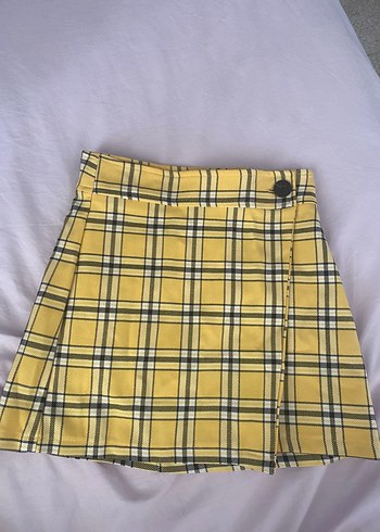 Sarı Ekose Bershka Etek