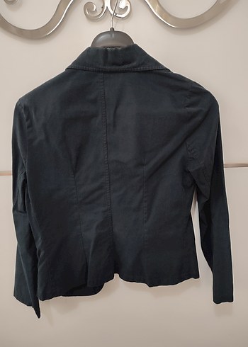 36 Beden Siyah Kadın Denim Blazer Ceket
