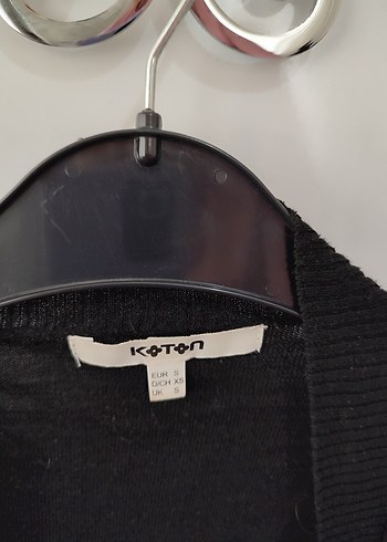 Koton Siyah belden bağlamalı triko Kadın Hırka