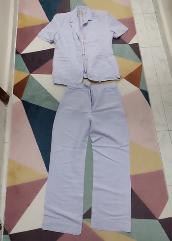 Lila Keten Kumaş Midi Takım