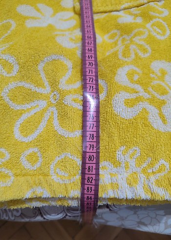 Sarı Çiçek Desenli Kız Çocuk Bornoz - Görsel 7