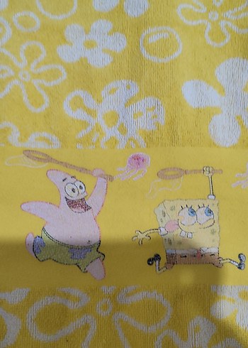 Sarı Çiçek Desenli Kız Çocuk Bornoz - Görsel 6