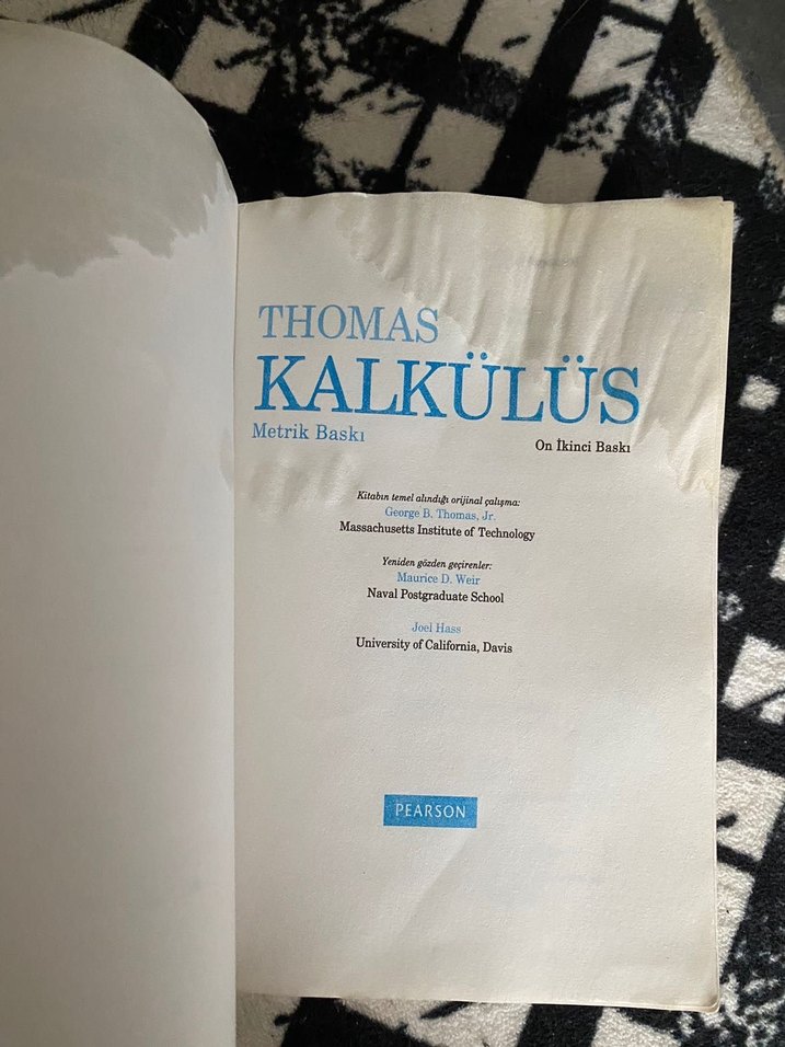 Thomas Kalkülüs Cilt 1 - Pearson - Görsel 3