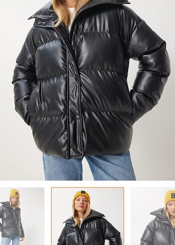 Diğer Siyah Street Style Kadın Mont