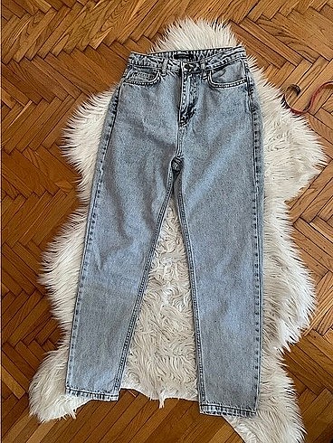 Trendyol & Milla Trendyolmilla mavi yüksek bel mom jean kot
