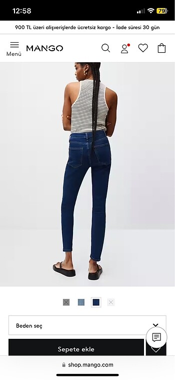 Mango Mango lacivert skinny jean