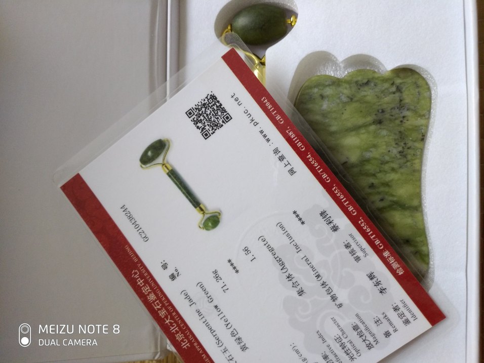 Doğal Yeşim Taşlı Yüz Masaj Aleti set sertifikalı doğal taş - Görsel 4