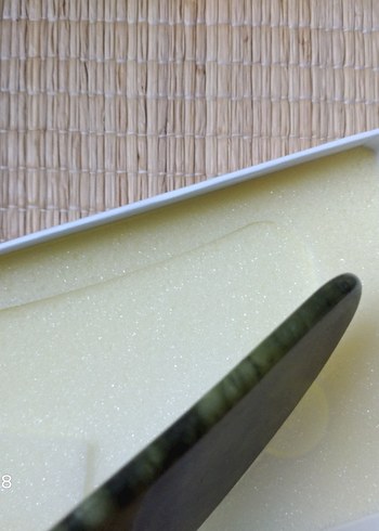 Yeşim Taş kaz ayak doğal taş Cilt Masaj Aleti - Görsel 2