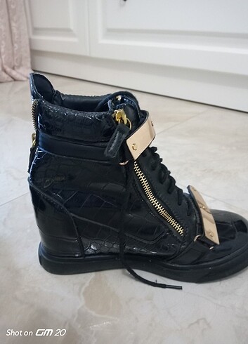 38 Beden siyah Renk Gizli topuk sneakers platform ayakkabı bot