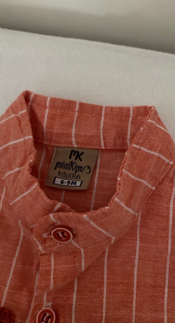 Kısa Kollu Keten Bebek Erkek Takımı - Görsel 2