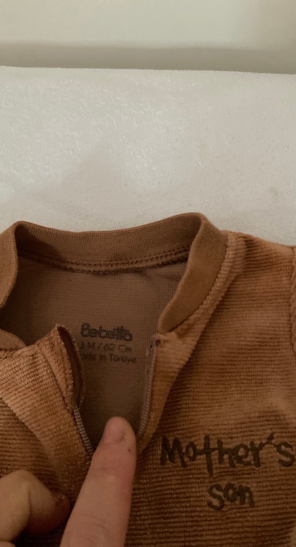 Kahverengi Fermuarlı Bebek Tulumu - Görsel 2