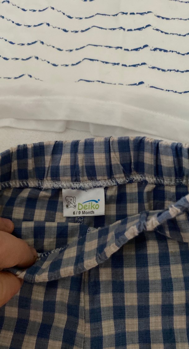 Mavi Baskılı Kısa Kollu Bebek Takımı - Görsel 3